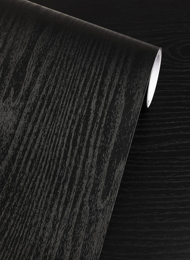 PIXELPACE Self Adhesive Peel & Stick 45 x 304 cm Waterproof Wallpaper for Living Room Hall Bedroom Decoration PVC Vinyl DIY Wall Stickers Multicolor, Count of (1, Black Wood) - Image 1